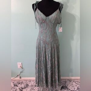 NWT Free People turquoise Lace Dress size 6